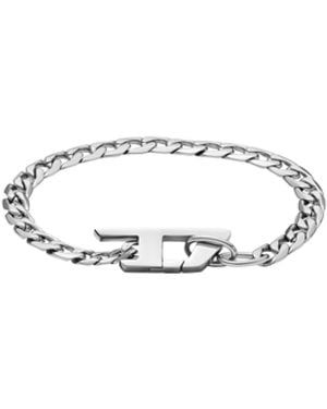 DIESEL Stainless Steel Chain Bracelet - White