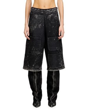 DIESEL Wide-Leg Shorts - Black