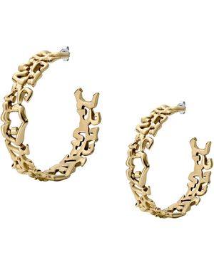 DIESEL Pendientes De Aro De Acero Inoxidable - Metálico