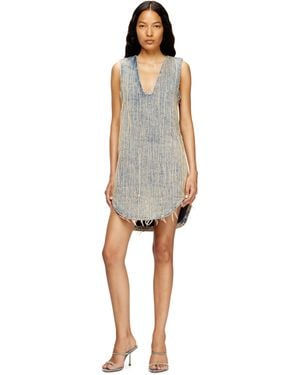 DIESEL Distressed Effect Denim Dress - Blue