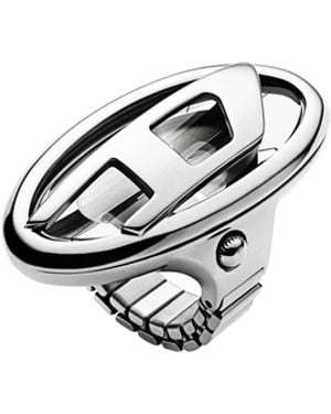 DIESEL D-Era Edelstahl Ringuhr - Weiß