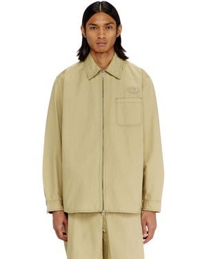 DIESEL Ripstop Shirt With Zip Closure - Natural