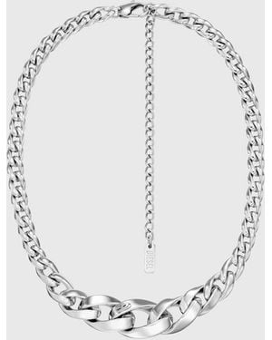 DIESEL Stainless Steel Chain Necklace - White