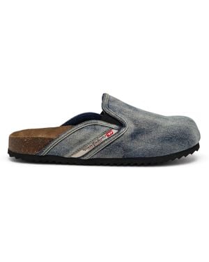 DIESEL D-Woodstock-Denim Mules - White