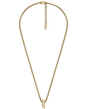 DIESEL Stainless Steel Pendant Necklace - Blue