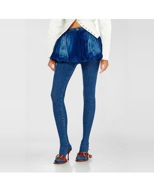 DIESEL Minifalda Globo De Denim Aterciopelado - Azul