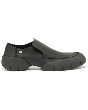 DIESEL D-Mathieu-Brushed Leather Loafer With Rubber Sole - Multicolour