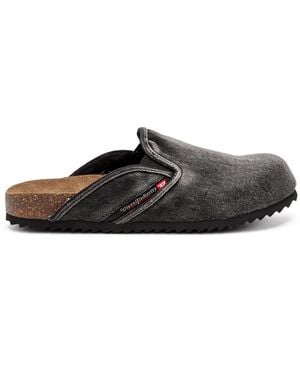 DIESEL D-Woodstock-Denim Mules - White