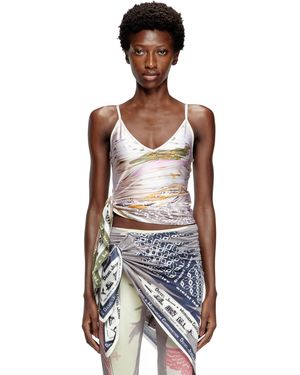 DIESEL Draped Camisole With Bandana Knot - White
