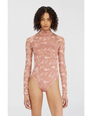DIESEL Body De Encaje De Nailon Con Espalda Abierta - Rosa