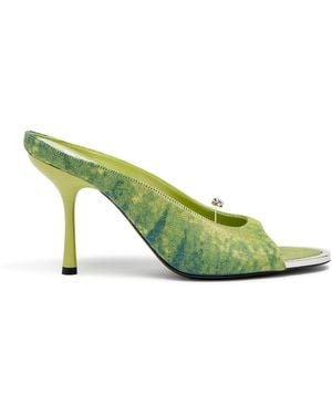DIESEL D-Diam's-High Denim Mule With Floating Oval D - Green