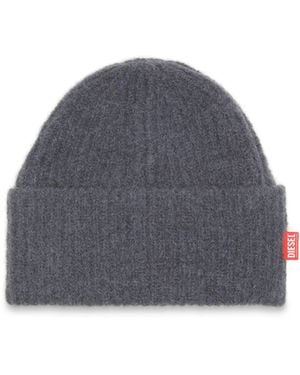 DIESEL Ribbed Alpaca Beanie - Blue