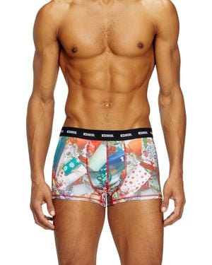 DIESEL Stretch Boxers With All-Over Print - Blue