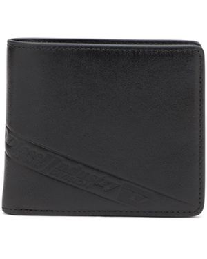DIESEL Bi-Fold Leather Wallet With Embossed Logo - Black