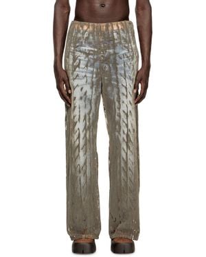 DIESEL Pantalon en tulle avec imprimés de torsades floquées - Multicolore