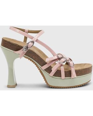DIESEL D-Woodstock-Strappy Platform Sandals - White