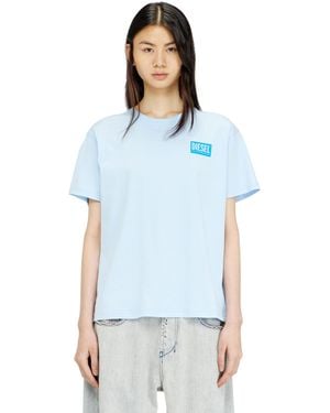 DIESEL Organic Cotton Jersey T-Shirt With Crew Neck And Logo Print - White