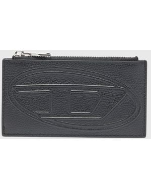 DIESEL Tarjetero De Piel Granulada - Gris