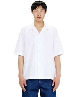 DIESEL Stretch Poplin Shirt With Oval D Embroidery - White