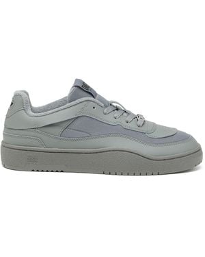 DIESEL S-Oval Skate-Fabric-Panelled Leather Trainers - Grey