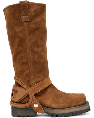 DIESEL D-Texan-Stivale Biker Texano Alto E Basso - Marrone