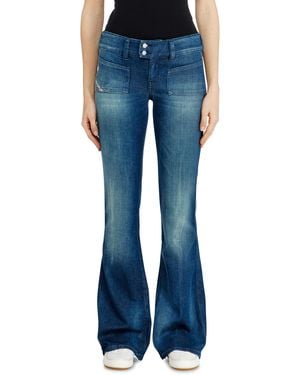 DIESEL Bootcut Jeans Low Waist D-Hush, Medium, Zip Fly - Blue