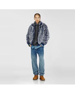 DIESEL Treated Denim-Effect Hoodie - Grey
