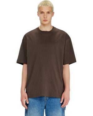 DIESEL Camiseta Con Bordado Oval D Grande - Marrón
