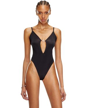 DIESEL Microfibre Bodysuit With Oval D Plaque - Blue