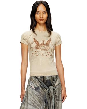 DIESEL Phoenix T-Shirt With Rhinestones - Multicolor