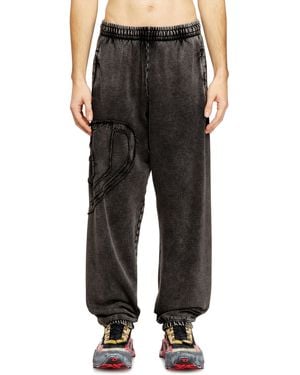 DIESEL Organic Cotton Sweatpants With Oval D Patch - Black