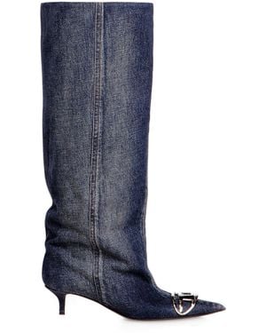 DIESEL D-Venus-Slouchy Knee-High Boot - Blue