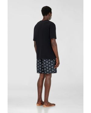 DIESEL Cotton Pyjama Set With Handcuff Print - Black