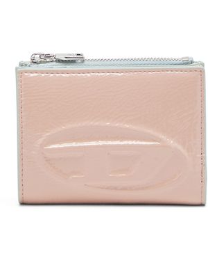 DIESEL Small Wallet With Patent-Effect Finish - Pink