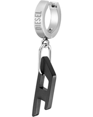 DIESEL Two-Tone Stainless Steel Single Hoop Earring - Blue