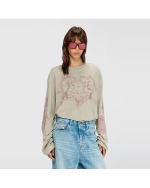 DIESEL Cotton Long-Sleeve T-Shirt With Graphic Print - Multicolor