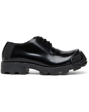 DIESEL D-Hammer-Schnürschuhe Aus Leder Mit Oval D-Zehenkappe - Schwarz
