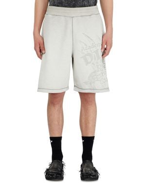 DIESEL Sweatshorts With Dévoré Motifs - Grey