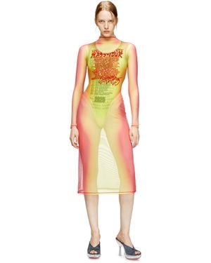 DIESEL Layered Midi Dress With Lyrics Print - White