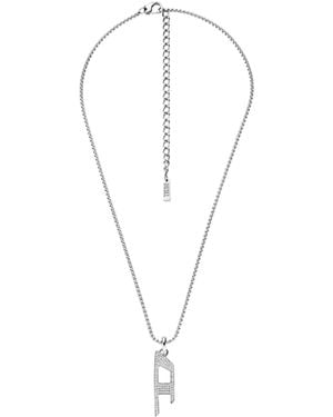 DIESEL Stainless Steel Glitz Pendant Necklace - Blue