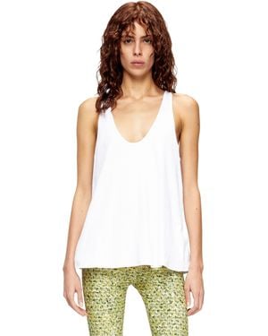 DIESEL Ribbed Tank With Oval D - White