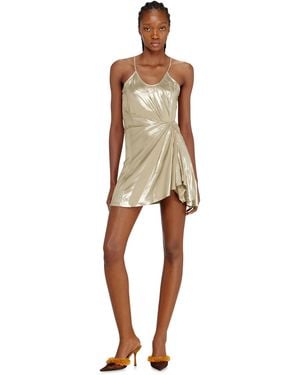 DIESEL Stretch Jersey Mini Dress With Metallic Finish - Natural