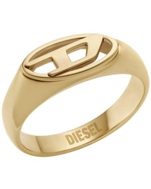 DIESEL Chevalière En Acier Inoxydable - Métallisé