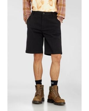 DIESEL Cotton Shorts With Tonal Oval D Logo - Black