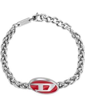 DIESEL Enamel And Stainless Steel Chain Bracelet - Metallic