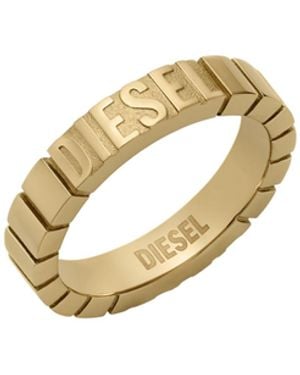 DIESEL Stainless Steel Band Ring - Metallic