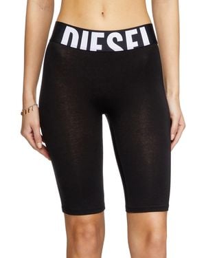 DIESEL Short Trousers With Cut-Off Logo - Black