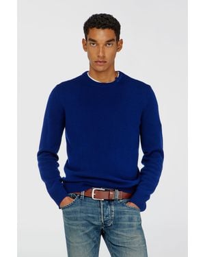 DIESEL Wollpullover Mit Logo Am Kragen - Blau