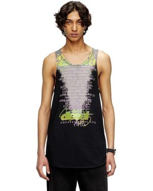 DIESEL Tank Top With Lyrics Print - Black