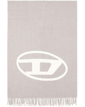 DIESEL Reversible Two Tone Wool Scarf - White